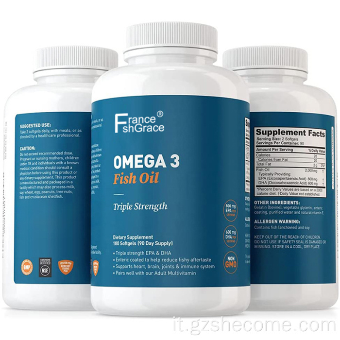 Omega3 Softgels supportano i softgels per olio di pesce immunitario